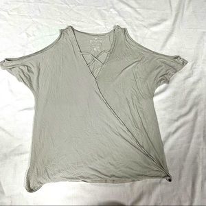 American Eagle Cut Out Shoulder Criss Cross Front Top